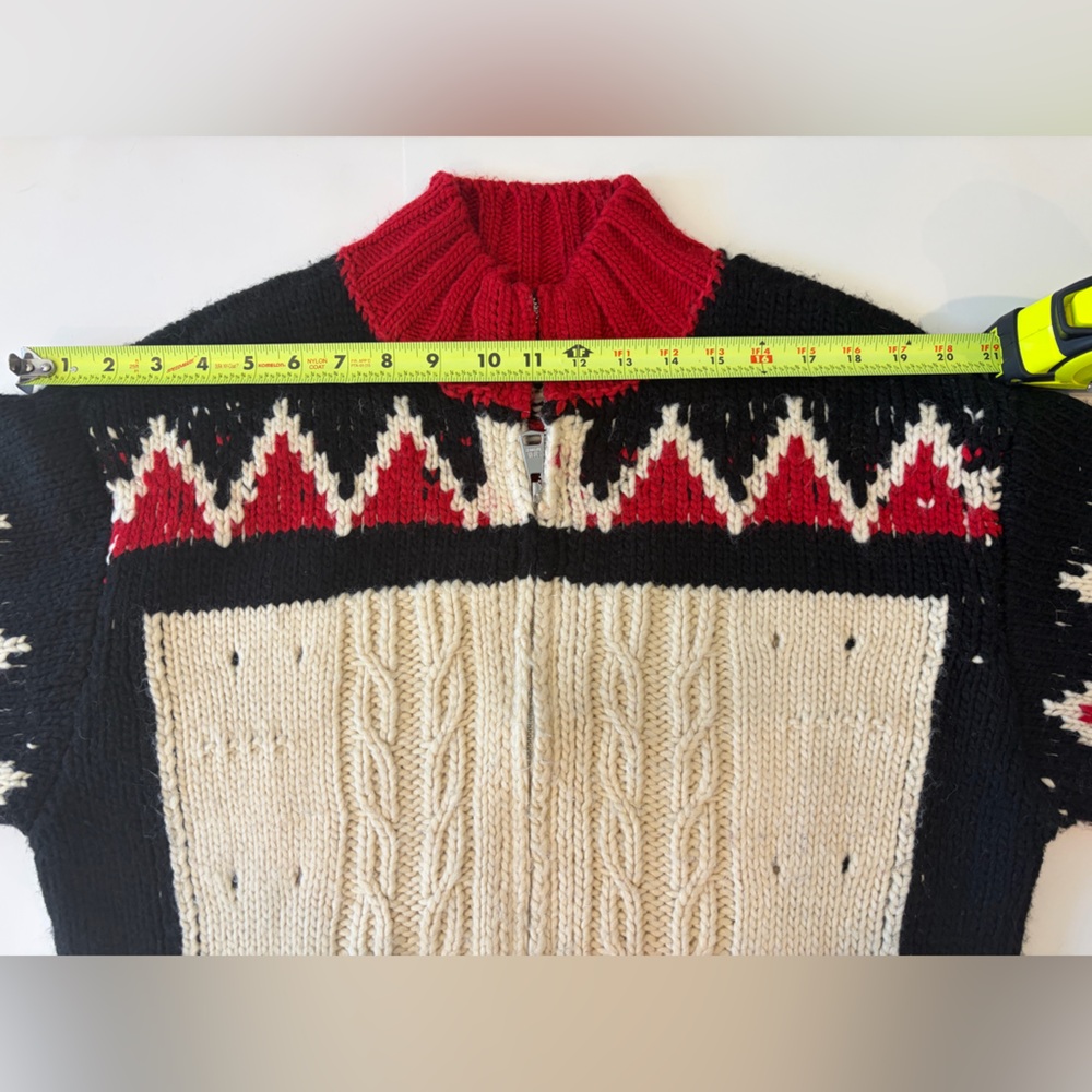 Steve Madden Averia Sweater Jacket M Red Black Aztec Zip